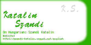 katalin szandi business card